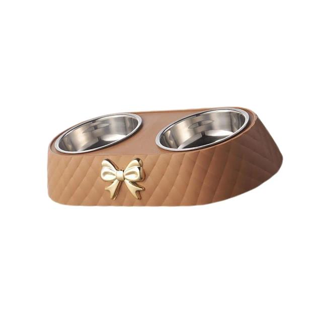 Tigelas Antiderrapantes Duplas Removíveis para Cães e Gatos, Acessórios Duráveis e Fáceis de Limpar, Ideais para Filhotes - Tamanho 34x17,5x6,5 cm