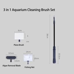 Conjunto limpo para aquário, de alta qualidade, 5 em 1, limpador de aquário, rede de peixes, raspador de esponja, kit de ferramentas de limpeza para tanque de peixes - Image 2