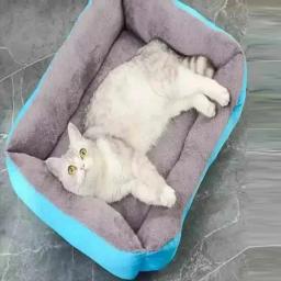 Canil quadrado de pelúcia para animais de estimação, sofá lavável para cães de médio e pequeno porte, cama macia para gatos, acessórios - Image 4