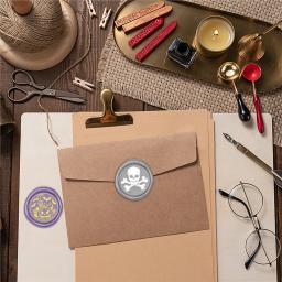 Cabeça de selo de cera para DIY, feriado convite Envelope, árvore de Natal, crânio do Dia das Bruxas, Spidernet, Envelope, Card Crafting, 2024 - Image 5