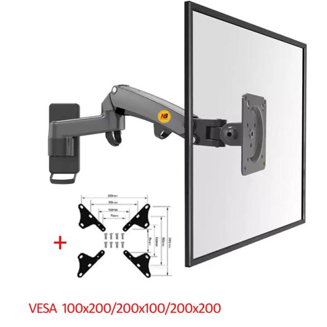 Suporte de Parede Retrátil para Monitor e TV de 17" a 35", Braço Longo, Ideal para F150, Novo e de Alta Mobilidade