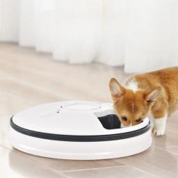 Alimentador automático do animal de estimação com sincronismo redondo, elétrico Dry Food Dispenser para cão e gato, 6 refeições, 6 grades, 24 horas Feed, Pet Supplies - Image 1