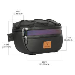 Portátil Multifuncional Bicicleta Guiador Bag, Quadro Pannier, Bolsa de Ombro, Acessórios Da Bicicleta, 3L, Reflexivo, Universal - Image 6