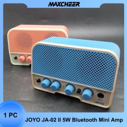 Mini amplificadores de guitarra 5w, compatível com bluetooth, volume ajustável, bateria embutida, recarregável, azul/rosa, joyo JA-02 II - Image 1