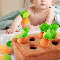 Quente puxando rabanete jardim pai-filho interação brinquedos criança brinquedos educativos cão de estimação mastigar brinquedo puxar para cima cenouras brinquedo de pelúcia cenoura - Image 3