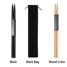 Preto Maple madeira tambor varas, instrumentos musicais, durável saco de transporte, acessório musical, 5a, 1 par - Image 4