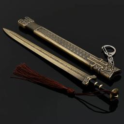 Medieval Wu Yue Rei Espada, Armas antigas Modelo, Metal Ornamento, Colecionáveis Presentes, Katana Cosplay, Chaveiro Acessórios, 22cm - Image 3