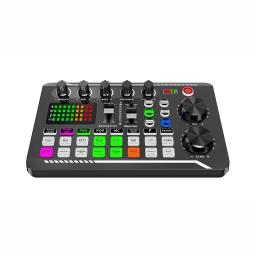 F998 placa de som ao vivo e interface de áudio com efeitos DJ Mixer e Voice Changer,Bluetooth Stereo Audio Mixer para Youtube Stream - Image 5