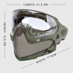 Tactical Full Face Mask para Paintball, Malha de Aço Protetora, Vestindo Máscaras, Caça Engrenagem, Cabeça de Proteção, Airsoft, CS Tiro, Caça - Image 5