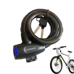 Fechadura de bicicleta com chave para bicicleta elétrica, fechaduras de cabo anti-roubo, fechadura de bicicleta segura enrolada, combinação de pesados, 1,2 m - Image 1