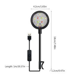 Luz ajustável para tanque de peixes Luzes de paisagismo para aquário Pequenos holofotes LED Lâmpadas coloridas Suprimentos para - Image 6