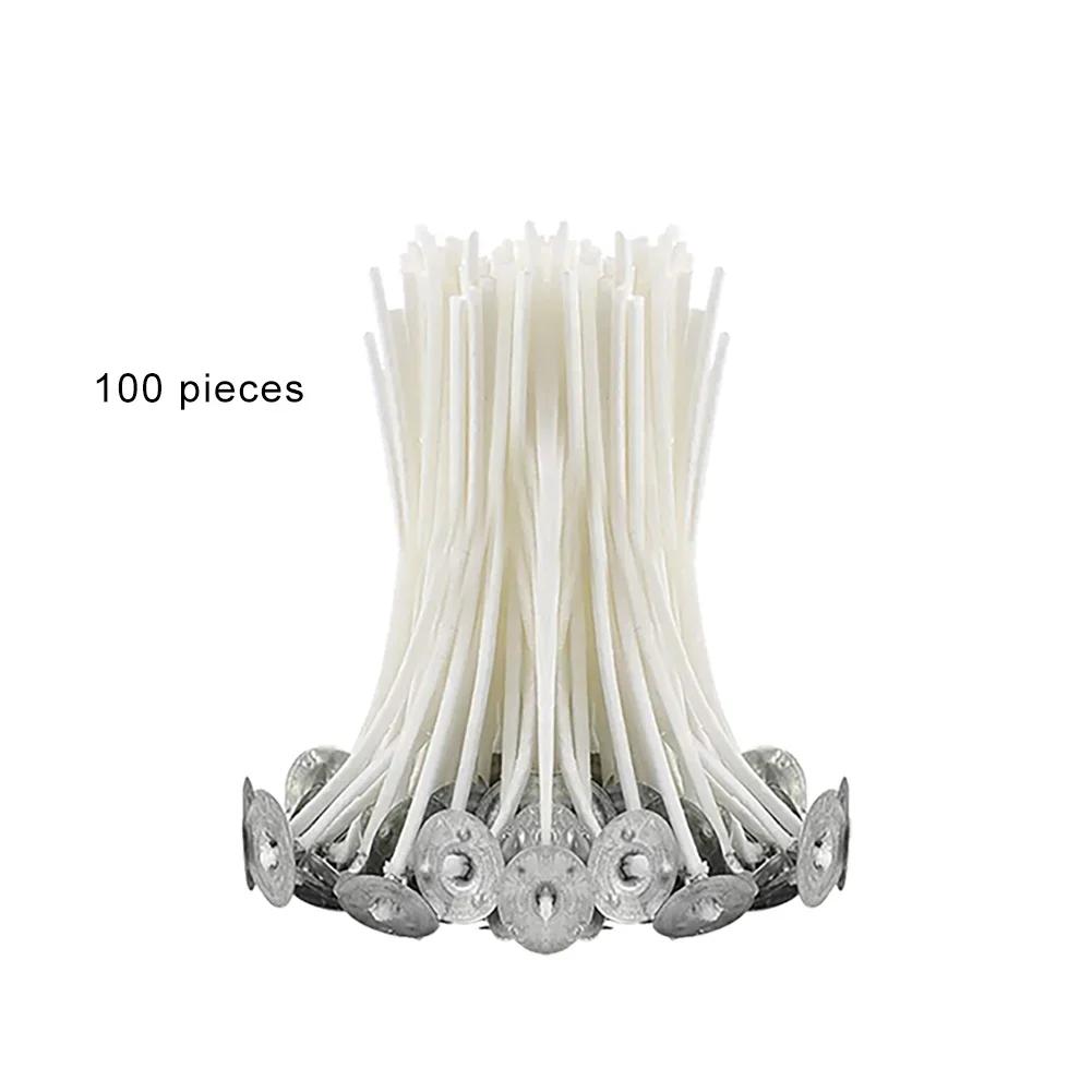 Smokeless Wax Candle Wicks para fazer velas DIY, Núcleo de algodão puro, Pavios pré-encerados, Ferramentas artesanais para fazer velas, 9 cm, 15 cm, 20cm, 100pcs - Image 1