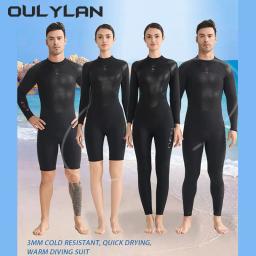 Terno de mergulho em neoprene para homens e mulheres, roupa de surf, snorkeling completo, roupa de mergulho, secagem rápida, 3mm - Image 4