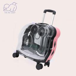 Mala de rolamento para pequenos animais, Pet Trolley Bag, Transparente Cat Case, Dog Travel Box, Suprimentos Acessórios, Moda - Image 5