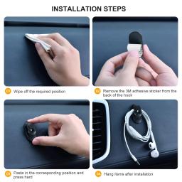 4 pces auto prendedor clipe de veículo ganchos para saco usb cabo de armazenamento chave auto adesivo gancho de parede gancho multi-funcional clipe de carro - Image 5