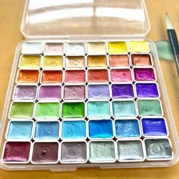 20/42/60 cores tintas aquarela sólidas com brilho para pintura tecido papel 896C - Image 1