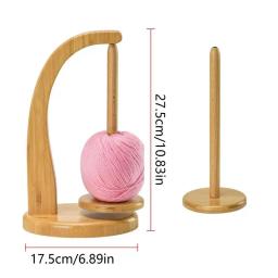 Suporte De Bola De Fio De Costura De Madeira Ferramentas De Tricô De Fiação Suporte De Fio De Crochet Carretel De Linha Rotativa Enrolador de bola Giratório Giratório - Image 6