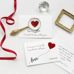 Cartões artesanais para o presente do dia dos namorados, cartão postal do amor, cartões do convite do casamento, aniversário para ela, DIY - Image 2