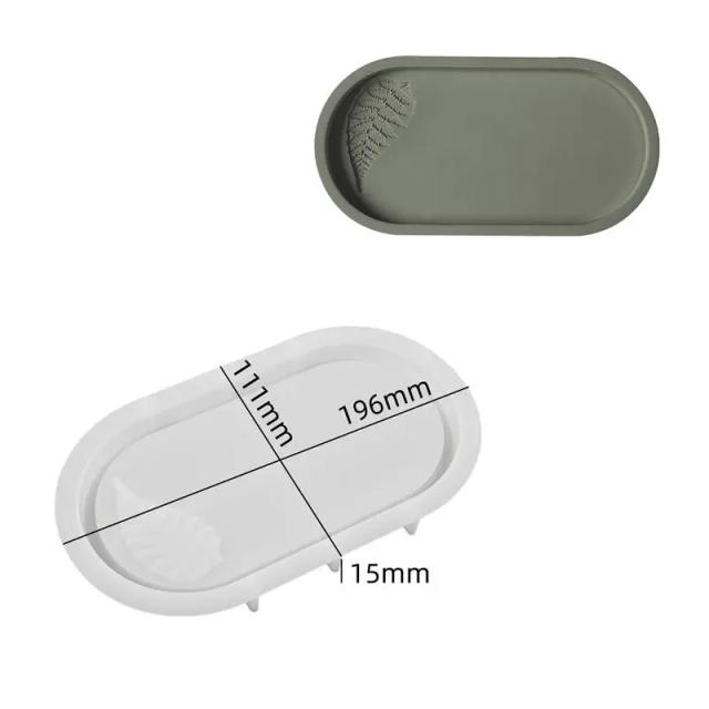 Bandeja Oval de Armazenamento em Silicone - Molde DIY para Vaso de Flores e Artesanato com Gesso e Resina Epóxi, Ideal para Coasters e Decoração de Casa