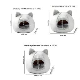 Pet Tent Cave Bed para gatos Cães pequenos Auto-aquecimento Cat Tent Bed Cat Hut Confortável Pet Sleeping Bed - Image 2