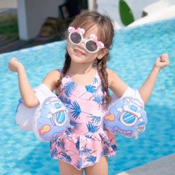 Piscina dos desenhos animados bóias braçadeiras com fivela infantil bebê flutua anel de natação inflável círculo água braço flutuador brinquedos piscina iniciante - Image 3
