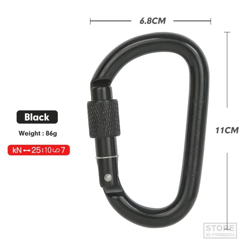 XINDA-Mosquetão para Escalada, Parafuso D-Shape, Gates Lock, Liga de Alumínio, SRT Montanhista, Equipamento ao ar livre, Ferramentas, 25kN - Image 1