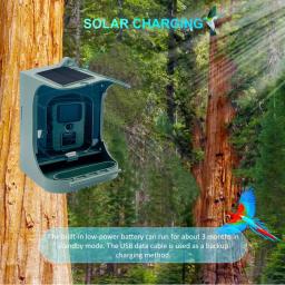 Câmera alimentadora de pássaros inteligente alimentada por energia solar, 1080p, sem fio, wi-fi, à prova d'água, caça, trilha - Image 3