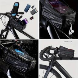 Bolsa para tubo superior de bicicleta, bolsa para quadro, bolsa rígida, bolsa para celular à prova d'água para mountain bike, bolsa para selim, equipamento de ciclismo - Image 6