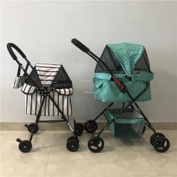 Simples leve dobrável pet carrinhos, cão pequeno do agregado familiar, moda moderna, roda universal, gato e cão suprimentos - Image 2
