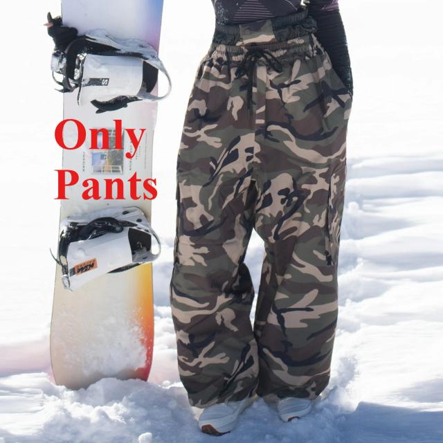 Calça de Neve Tática Camuflagem Isolamento Térmico Lã Forrada Impermeável a Prova de Vento para Snowboard e Esqui