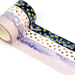 Conjunto de fitas Washi para Scrapbooking, fita adesiva, papelaria bonito, papel japonês, decoração dos namorados corações, novo, 1pc, 10m - Image 2
