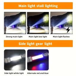Lanterna LED Recarregável, Alta Potência, Zoom Telescópico, Bateria Embutida, Ao Ar Livre, Emergência, Acampamento, Pesca, Tocha - Image 6