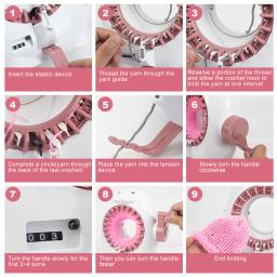 Conjunto de máquina de tricô inteligente rotativa, 22 agulhas, faça você mesmo, ferramenta de tear para adultos e crianças, perfeito para lenços, chapéus, meias e artesanato - Image 4