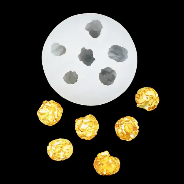 Molde Estereoscópico de Silicone para Pipoca, Aromaterapia, Velas de Gesso, Chocolate e Decoração de Bolos - Cores 17-840