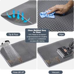 Anti-Slip dupla camada Cat Litter Mat, resistente ao desgaste, filtro impermeável, Pet Box Use Pad, Grande - Image 4