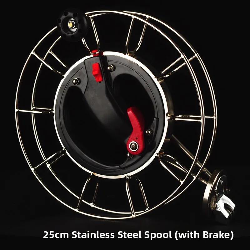 Carretel de Linha de Pipa de Aço Inoxidável de Alta Qualidade com Freio, Roda de ência Suave e Silenciosa, Adaptado para ... - Image 1