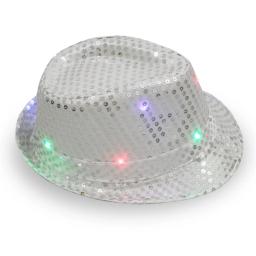 Chapéu de Jazz luminoso LED criativo para homens e mulheres, Chapéu de lantejoulas para festa carnaval, Boné de vestir adulto Glitter Festival - Image 3