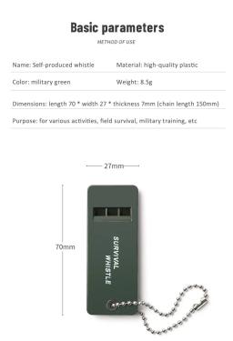 3-Frequency Whistle High Decibel Survival Whistle Keychain Rugby Árbitro Camping Caminhadas Emergency Survival Whistle Ferramentas ao ar livre - Image 6