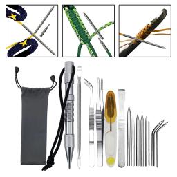 Paracord Lacing Agulhas com tesoura de aço inoxidável, fácil de usar, moldura de madeira, DIY Jig Bracelet Maker, Parachute Cordas - Image 6