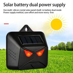 Repelente animal ultra-sônico alimentado solar ao ar livre, pombo Scarer, à prova d'água cão gato ratos, jardim sensor infravermelho repelente - Image 5
