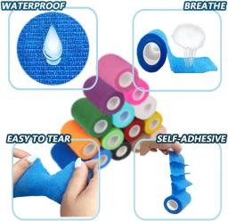 15 pçs 2.5/5/7.5cm colorido esportes auto adesivo elástico respirável esportes envoltório fita para joelheiras dedo tornozelo ajuda kit pet ferramenta - Image 6