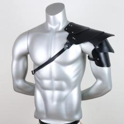 Armadura de ombro multicamada masculina, estilo guerreiro viking preto, armadura retrô medieval, acessório de cosplay - Image 4