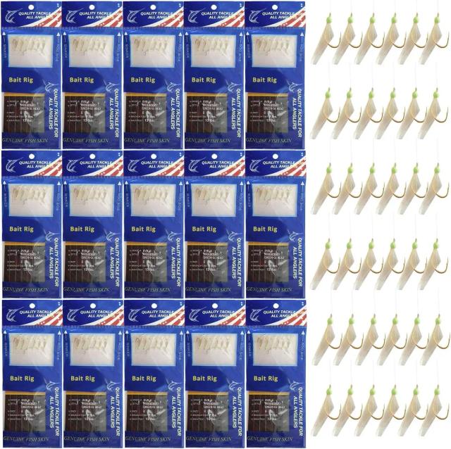 Pacotes de Iscas Luminosas para Pesca com Ganchos Giratórios - Ideal para Água Salgada e Doce em Tamanhos 4, 6 e 8