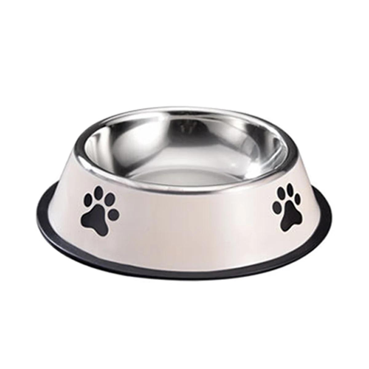 1pc de aço inoxidável tigela para animais de estimação tigela de comida para cães multi-especificação anti-queda tigela de comida tigela de alimentação para animais de estimação suprimentos - Image 1