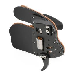 Guia de dedo para tiro com arco, mão direita e esquerda, couro ajustável, equipamento de proteção, acessório para arco tradicional e arco de caça - Image 1