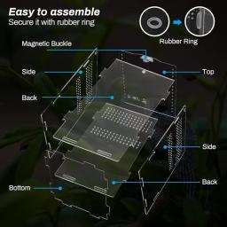 Terrário acrílico transparente para réptil, caixa de reprodução, nano gaiola, tarântula arbórea, dragão barbudo, reprodução - Image 4