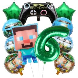 Desenhos animados Meu Mundo Tema Balão Set, Jogos Circundantes, Decoração De Fundo De Festa De Aniversário Infantil, Filme De Alumínio Balões, Presente - Image 3