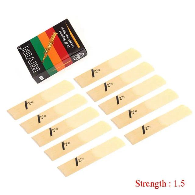Conjunto de 10 Palhetas para Saxofone Soprano Bb, Diversas Forças 1.5 a 4.0, Acessórios Essenciais para Músicos