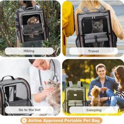 Portátil respirável ombro duplo gato saco, dobrável filhote mochila, pet fornecimentos, elegante e expansível - Image 5