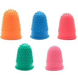 Silicone Dedo Protetores, dedal, manga, Dicas Guarda, ponta do dedo, polegar, almofadas para bordado, costura, corte, 5pcs - Image 6